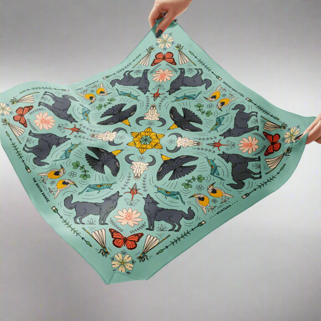 The Bison Range Montana Bandana by Field Guide Designs