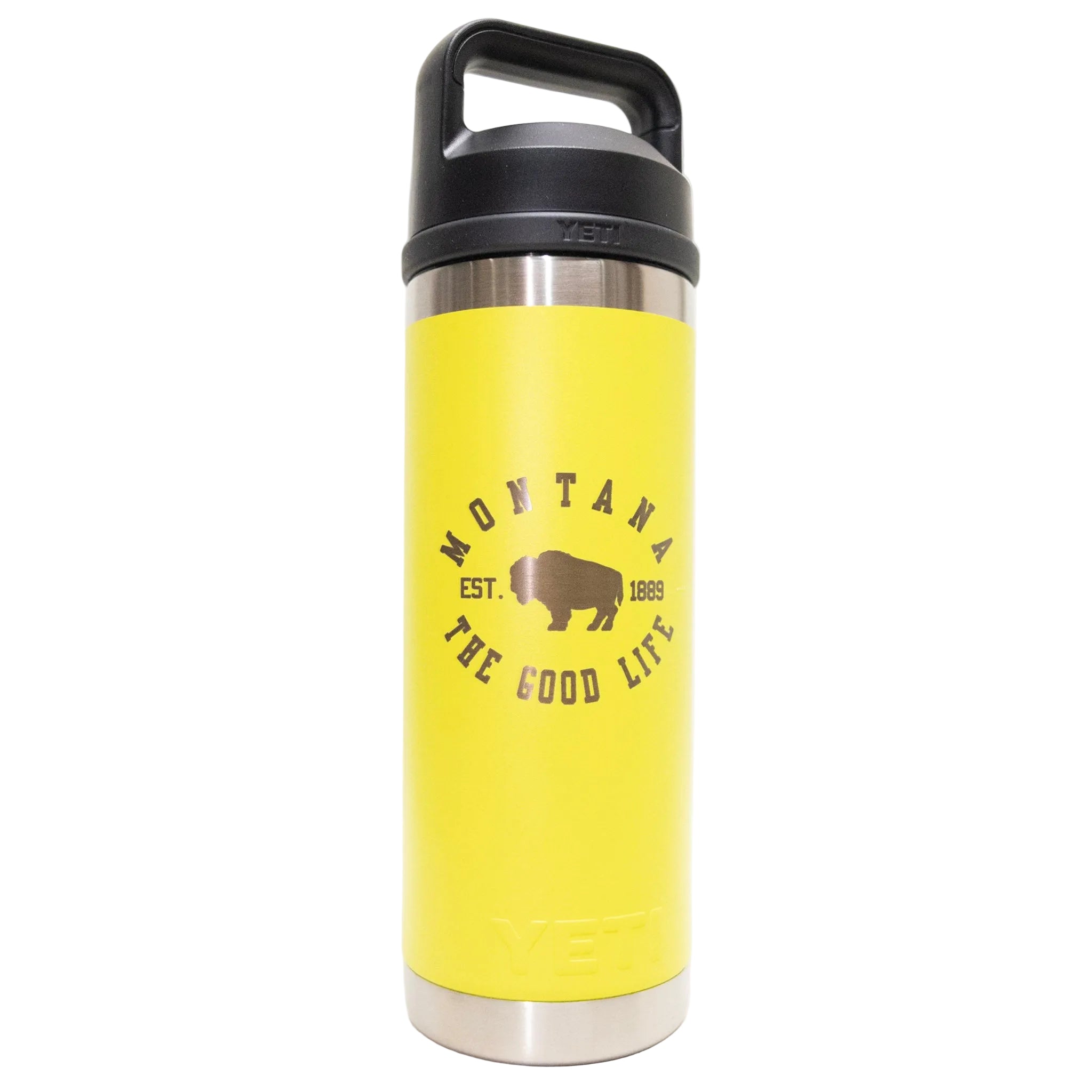 弁当箱・水筒 YETI Rambler 18 oz Bottle firefly Yellow The Good Life Bison Firefly Yellow Engraved YETI Rambler 18 oz