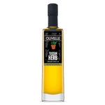 Bottle of Olivelle Tuscan Herb infused olive oil on a white background