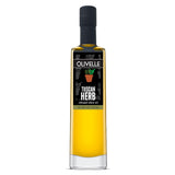 Bottle of Olivelle Tuscan Herb infused olive oil on a white background