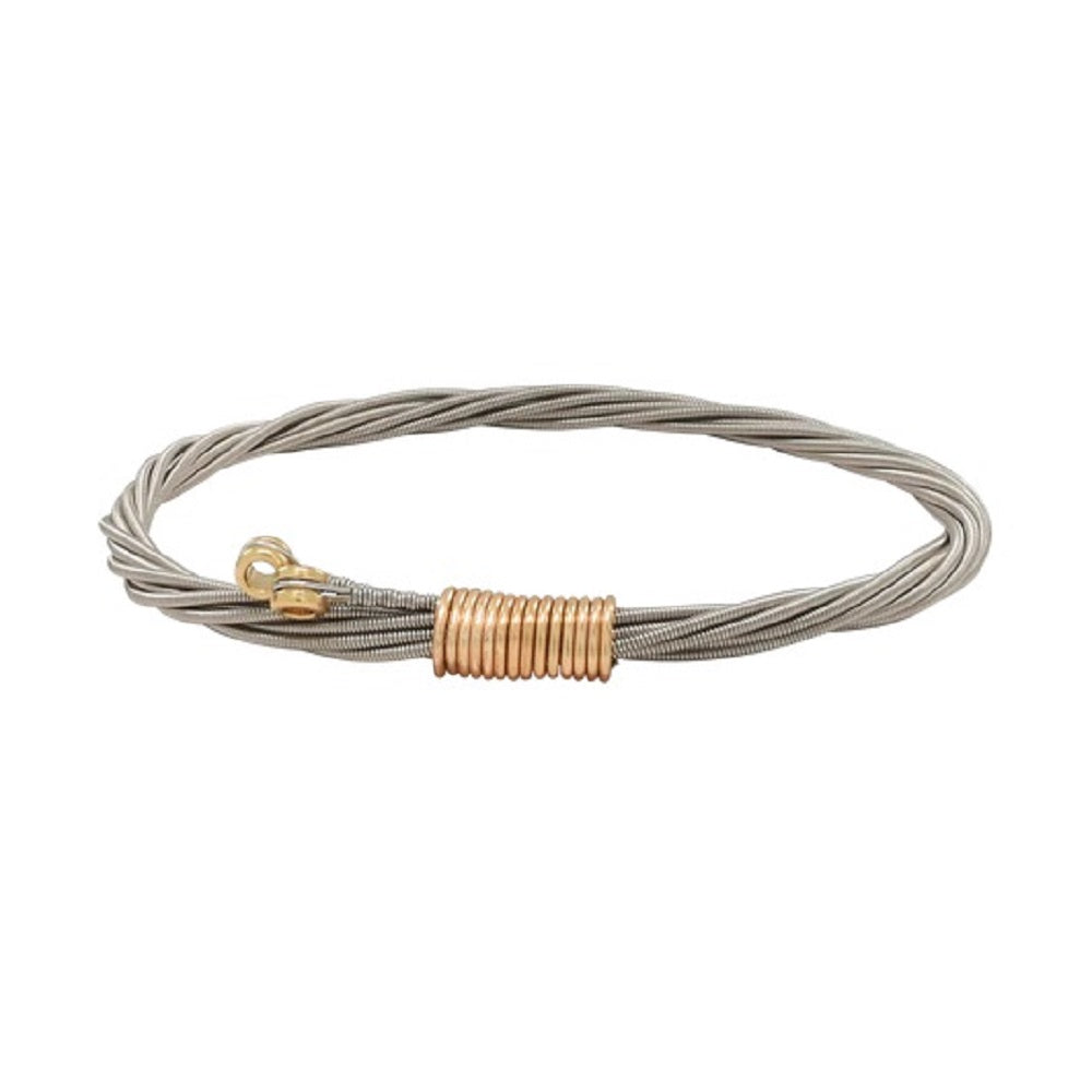 electric guitar string bracelet-Two Tone Classic Bangle by High Strung Studios