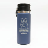 Unbearable Without Coffee 16 oz Harbor Blue Wide Mouth Flex Tumbler with Sip Lid by Hydro Flask