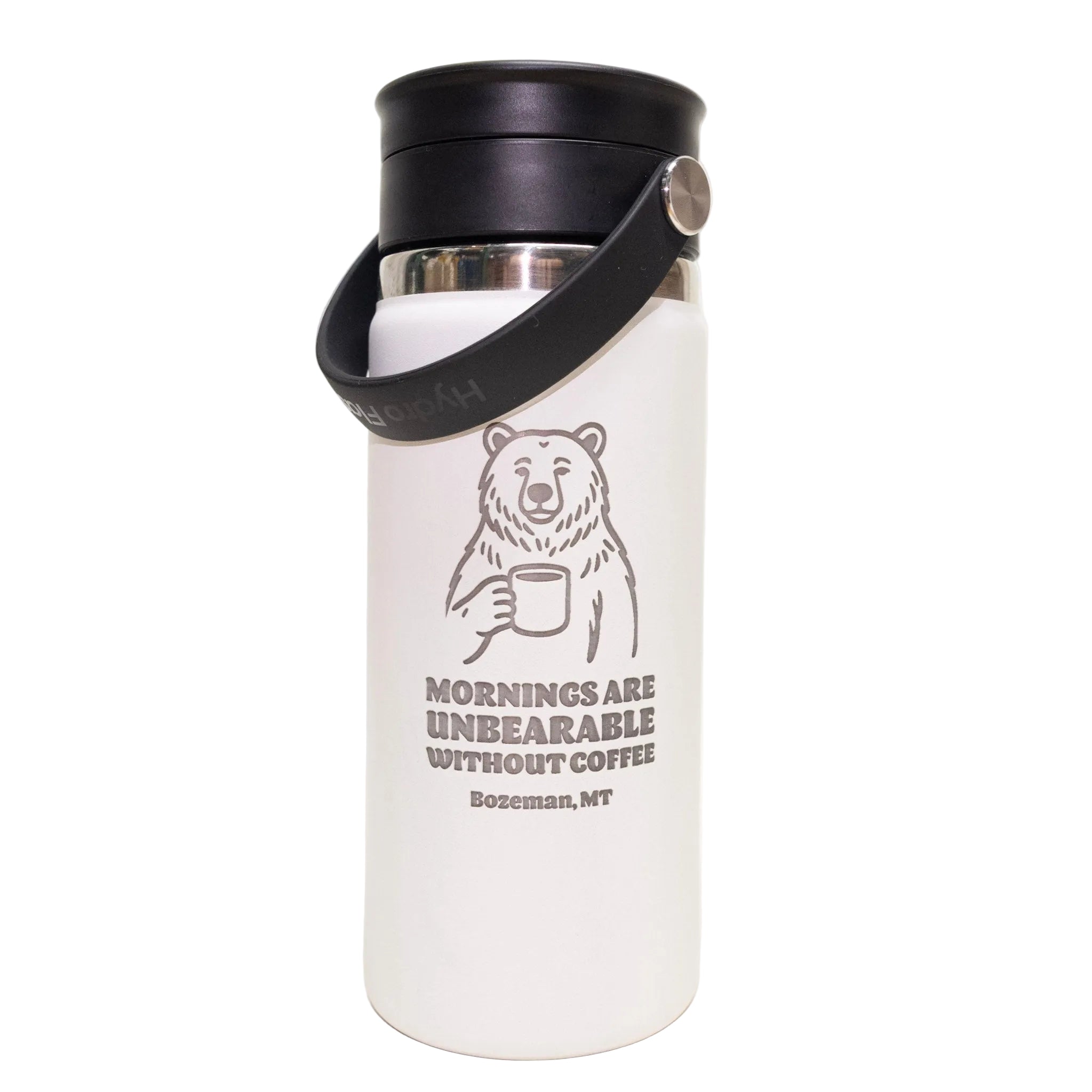 Unbearable Without Coffee 16 oz Wide Mouth Flex Tumbler with Sip Lid by Hydro Flask