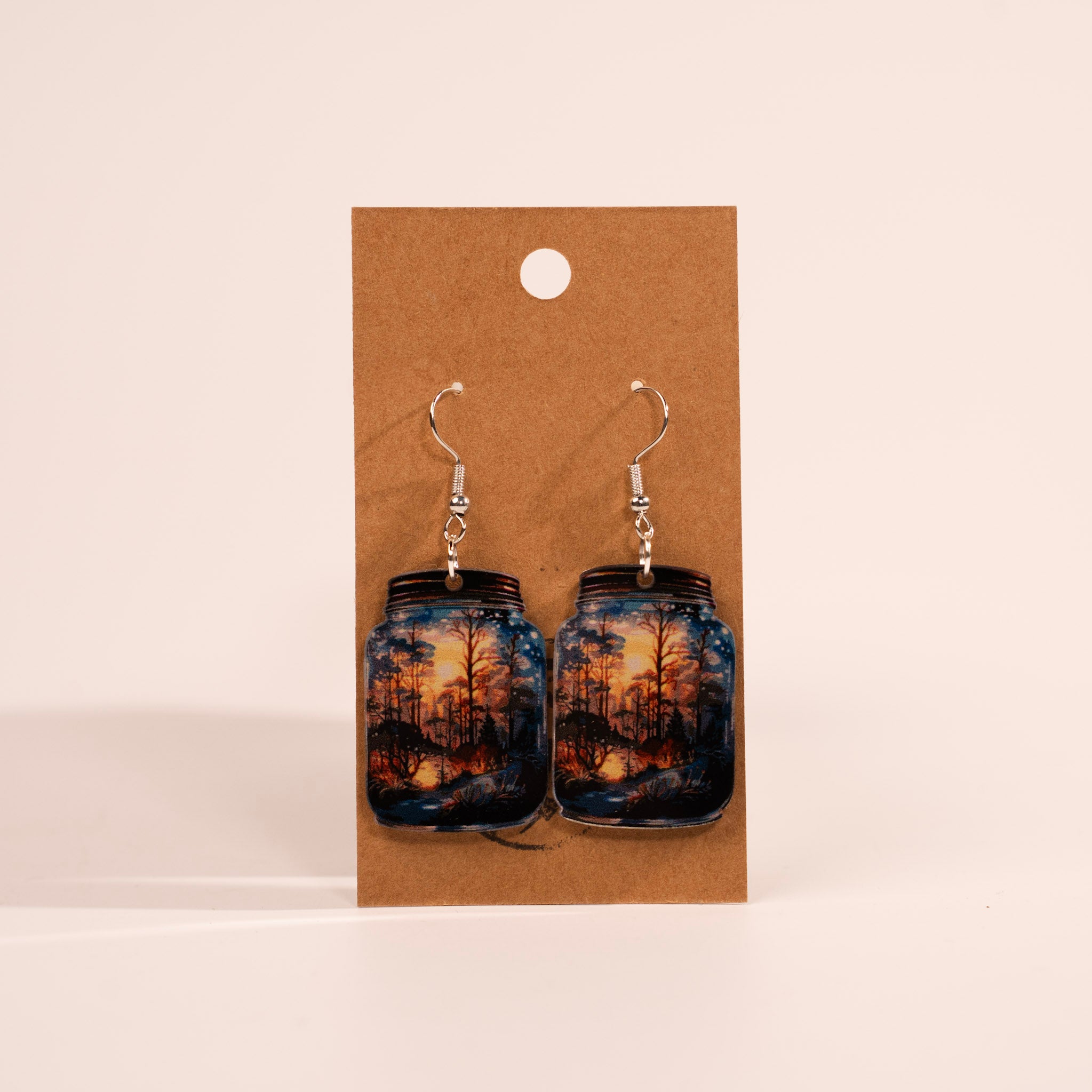 Vintage Jar Morning Forest Earrings by Nine Mile Creative