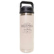 White insulated bottle with black lid featuring 'Bozeman, Montana' text on a white background