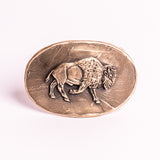 Wandering Bison Bronze Belt Buckle by Waterhorse Bronze