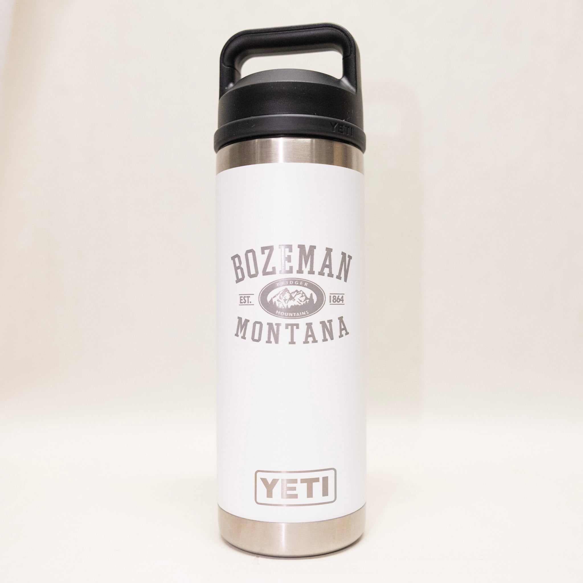 Bridger Mountains Montana Engraved YETI Rambler 18 oz Bottle with Chug Cap by Montana Gift Corral