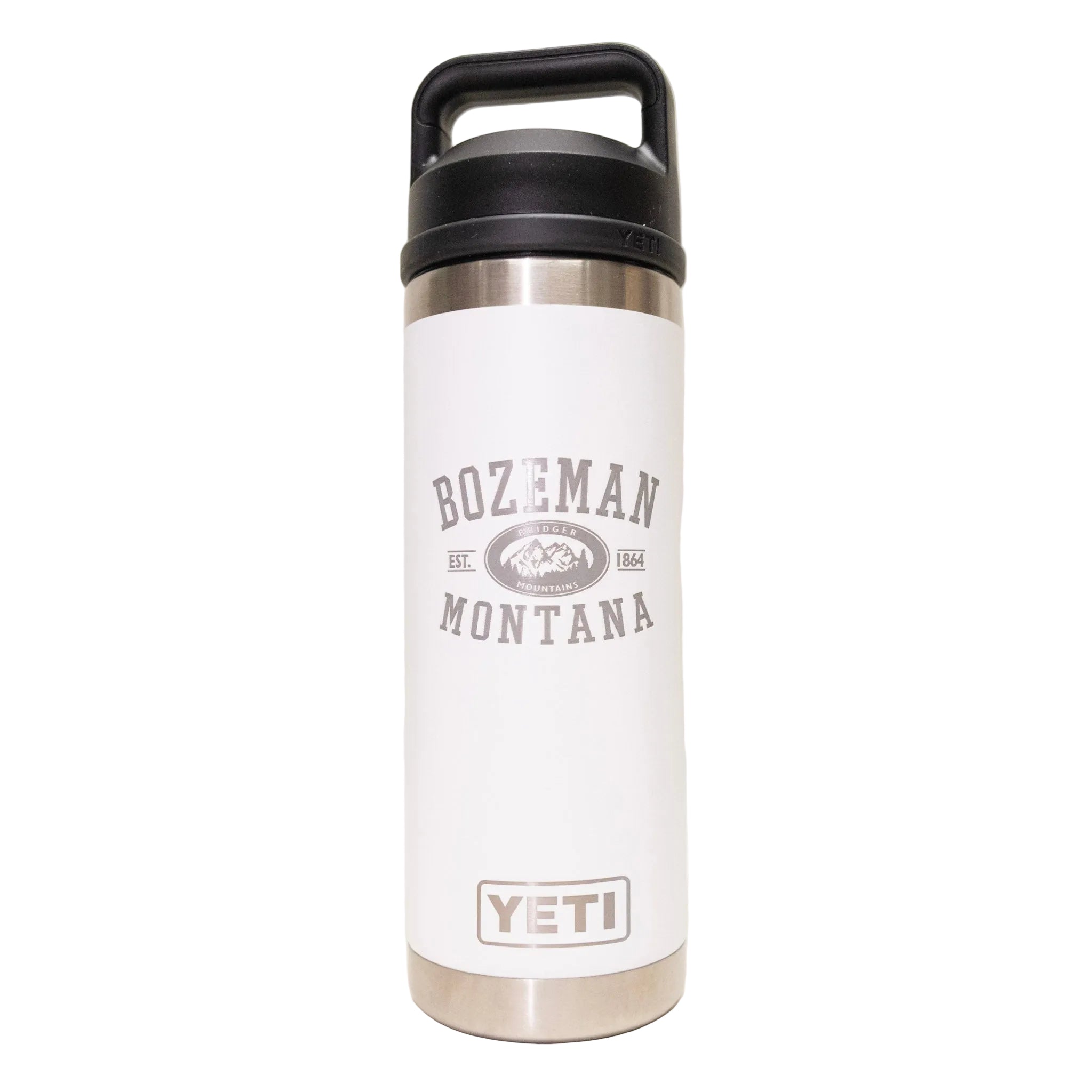 Bridger Mountains Montana Engraved YETI Rambler 18 oz Bottle with Chug Cap by Montana Gift Corral