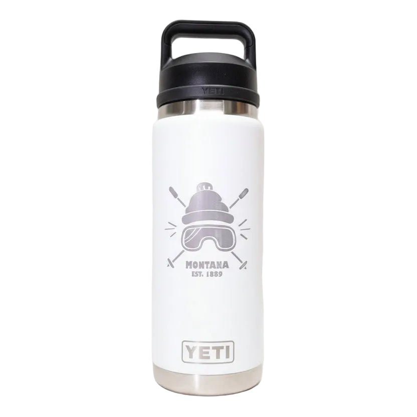 Ski Mask Montana Engraved YETI Rambler 26 oz Bottle with Chug Cap by Montana Gift Corral