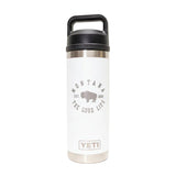 White The Good Life Bison Engraved YETI Rambler 18 oz Bottle with Chug Cap by Montana Gift Corral