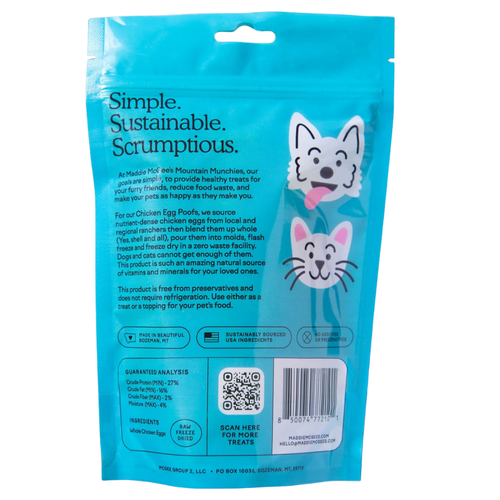 Blue pet food package with cat illustrations and text on a white background