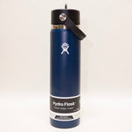 Blue Hydro Flask with black lid on a white background