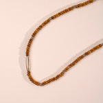 Wood Jasper Gemstone Necklace - close up