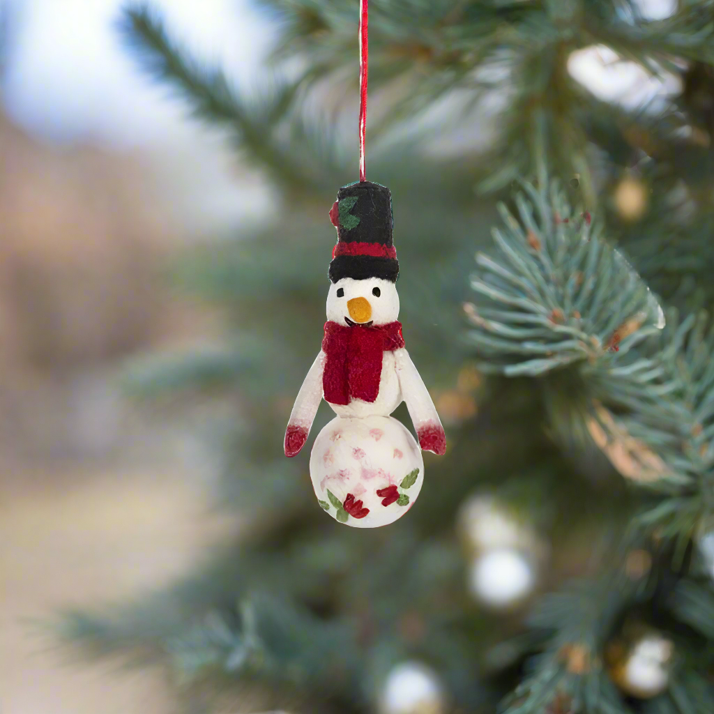 Wool Snowman Ornament by Ganz USA