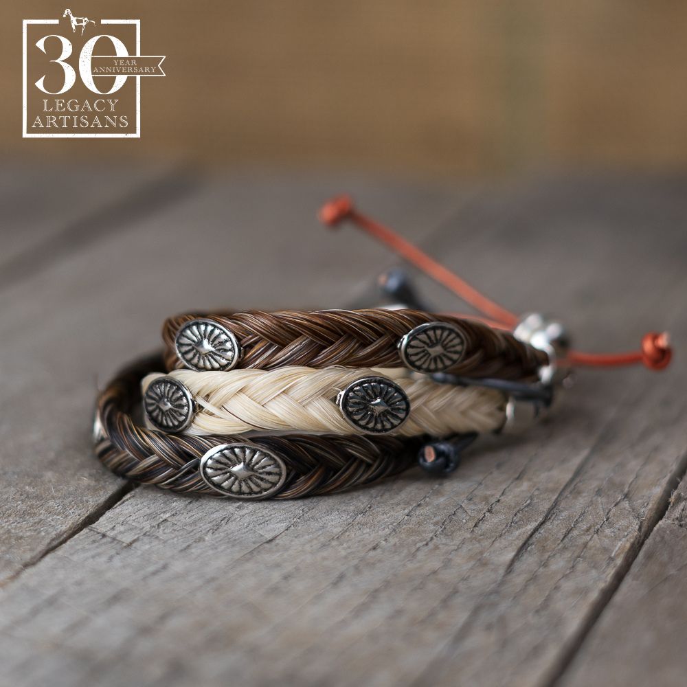 Woven Bracelet With Conchos by Cowboy Collectibles