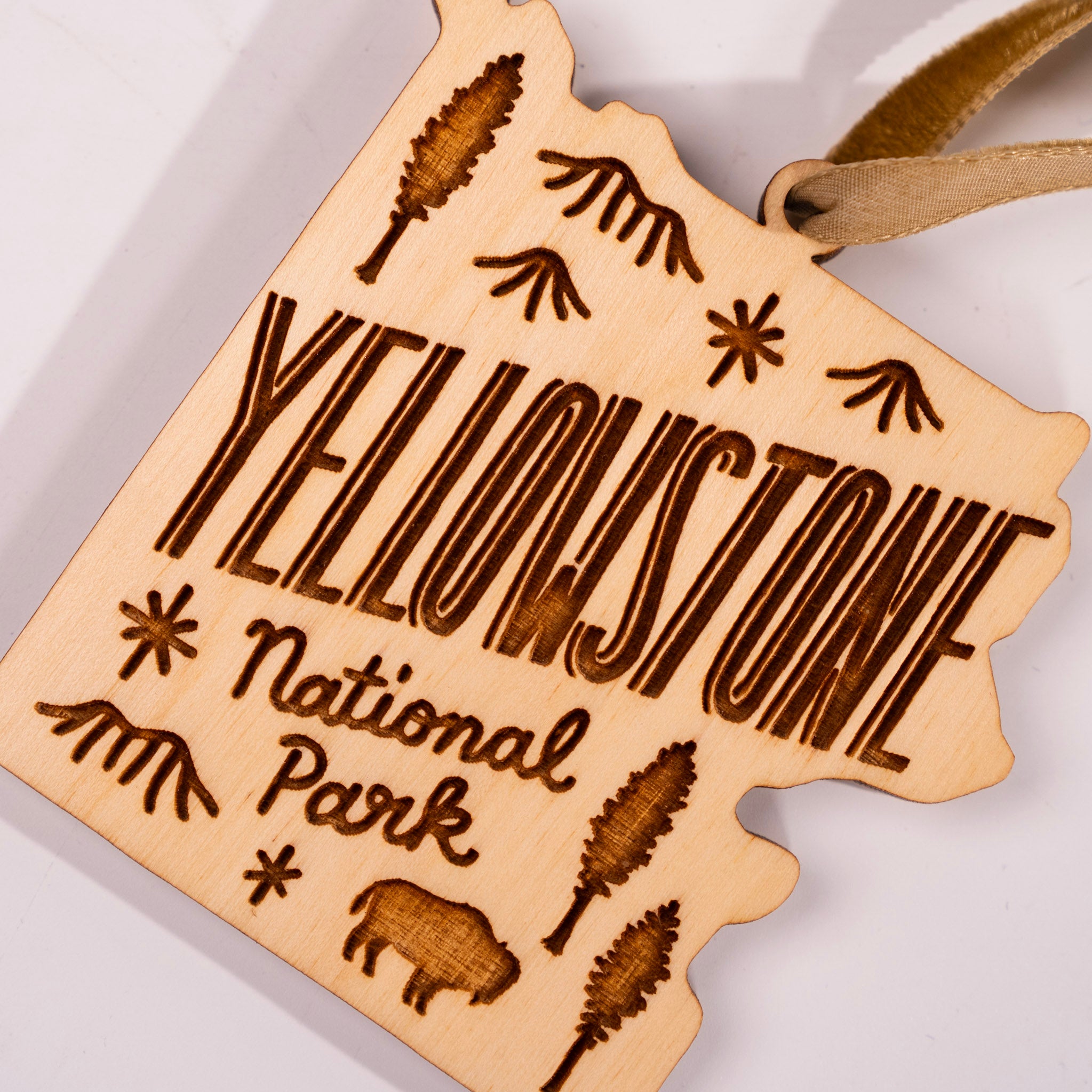 Yellowstone Map Wood Ornament by Noteworthy Paper and Press