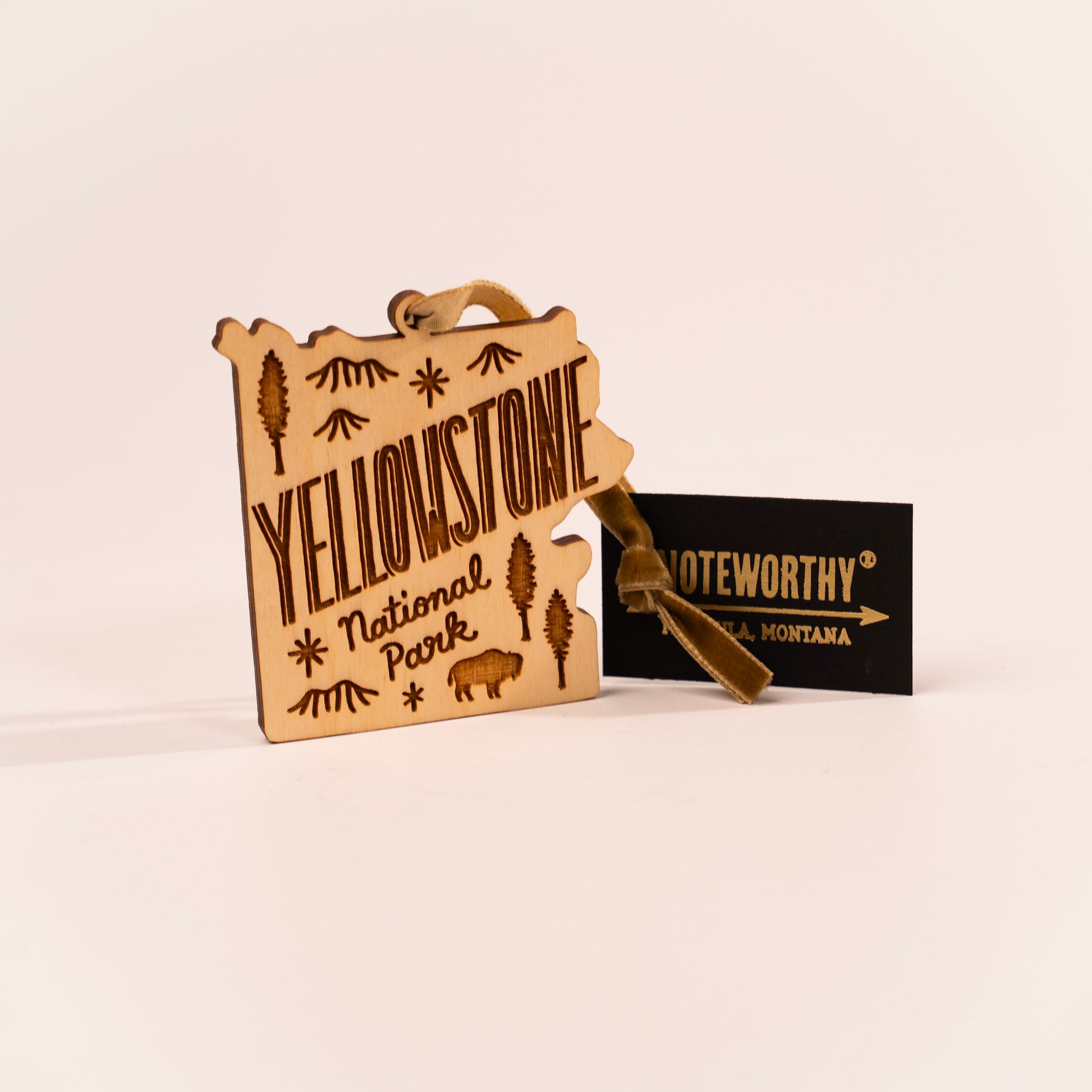 Yellowstone Map Wood Ornament by Noteworthy Paper and Press