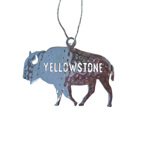 Yellowstone National Park Buffalo Stainless Steel Hammered Ornament by Art Studio Company (5 Colors)