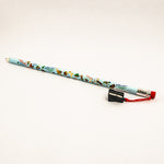 Pencil with a colorful design on a white background
