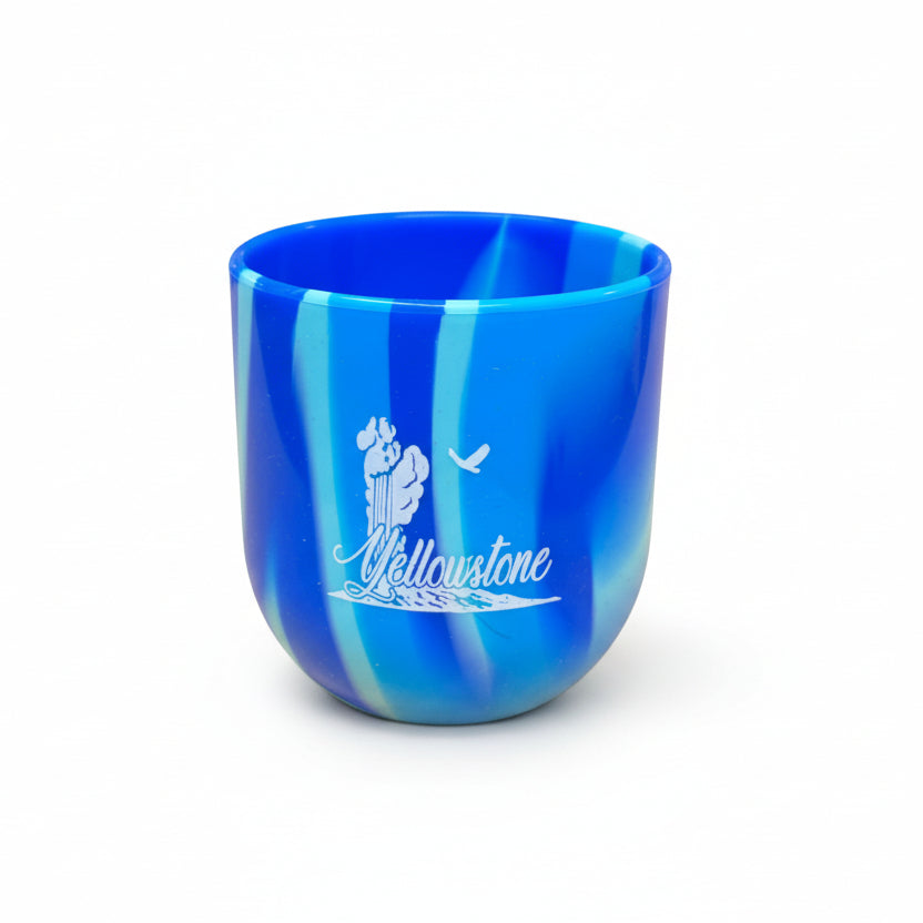 Yellowstone National Park Silipint Stemless Wine Glass by The Hamilton Group - blue swirl