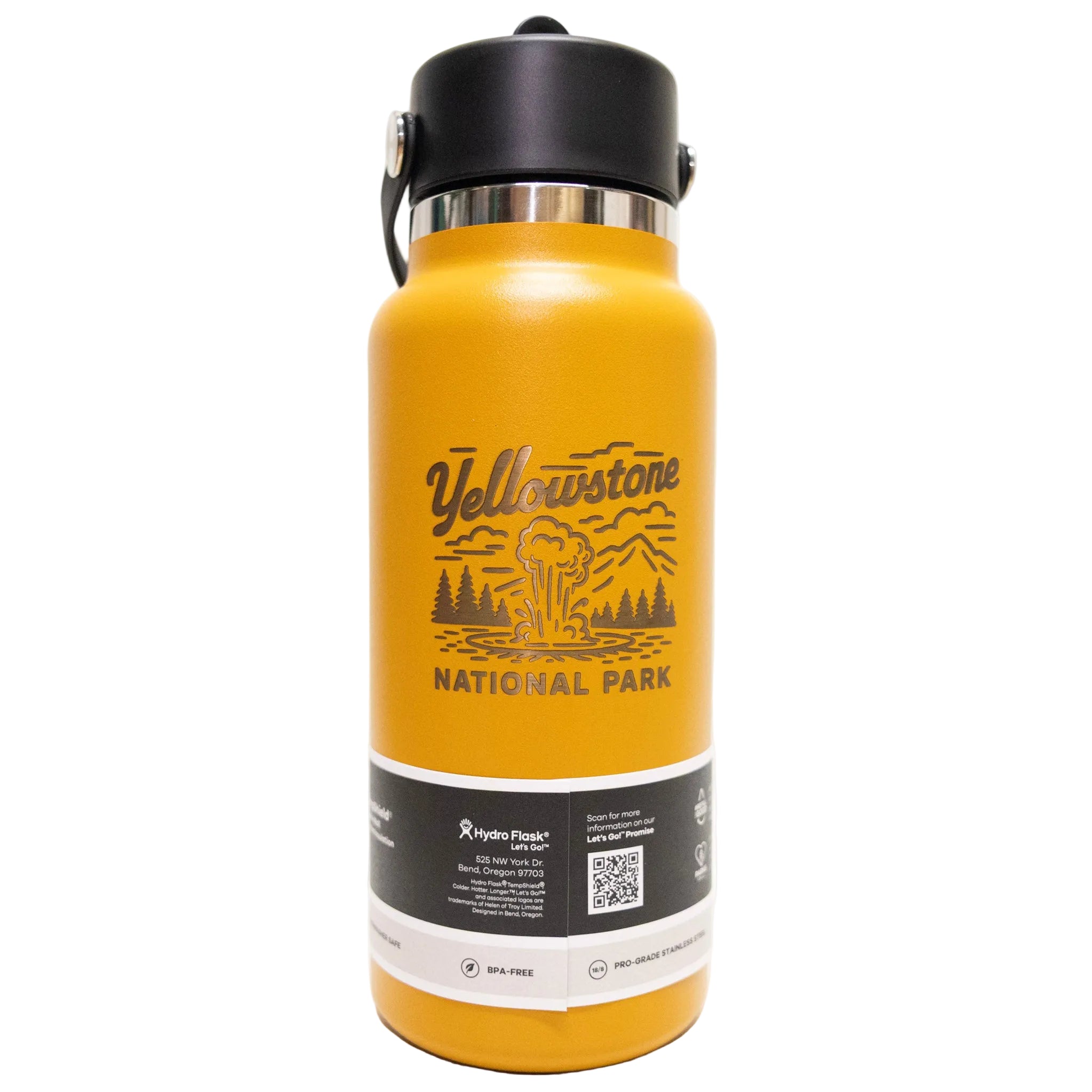 Yellowstone National Park Engraved 32 oz Wide Mouth Tumbler with Flex Straw Cap by Hydro Flask