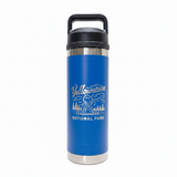 Yellowstone National Park Royal Blue Engraved YETI Rambler 18 oz Bottle with Chug Cap by Montana Gift Corral