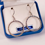 Yogo Sapphire Hoop Earrings by Mac's Gems