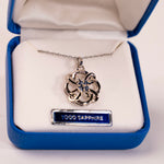 Yogo Sapphire Pinwheel Pendant by Mac's Gems