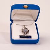 Yogo Sapphire Pinwheel Pendant by Mac's Gems