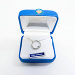 Yogo Sapphire Sterling Silver Circle Pendant by Mac's Gems