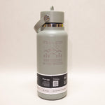 Gray water bottle with 'It's All Good in the Woods' text and mountain design on a white background
