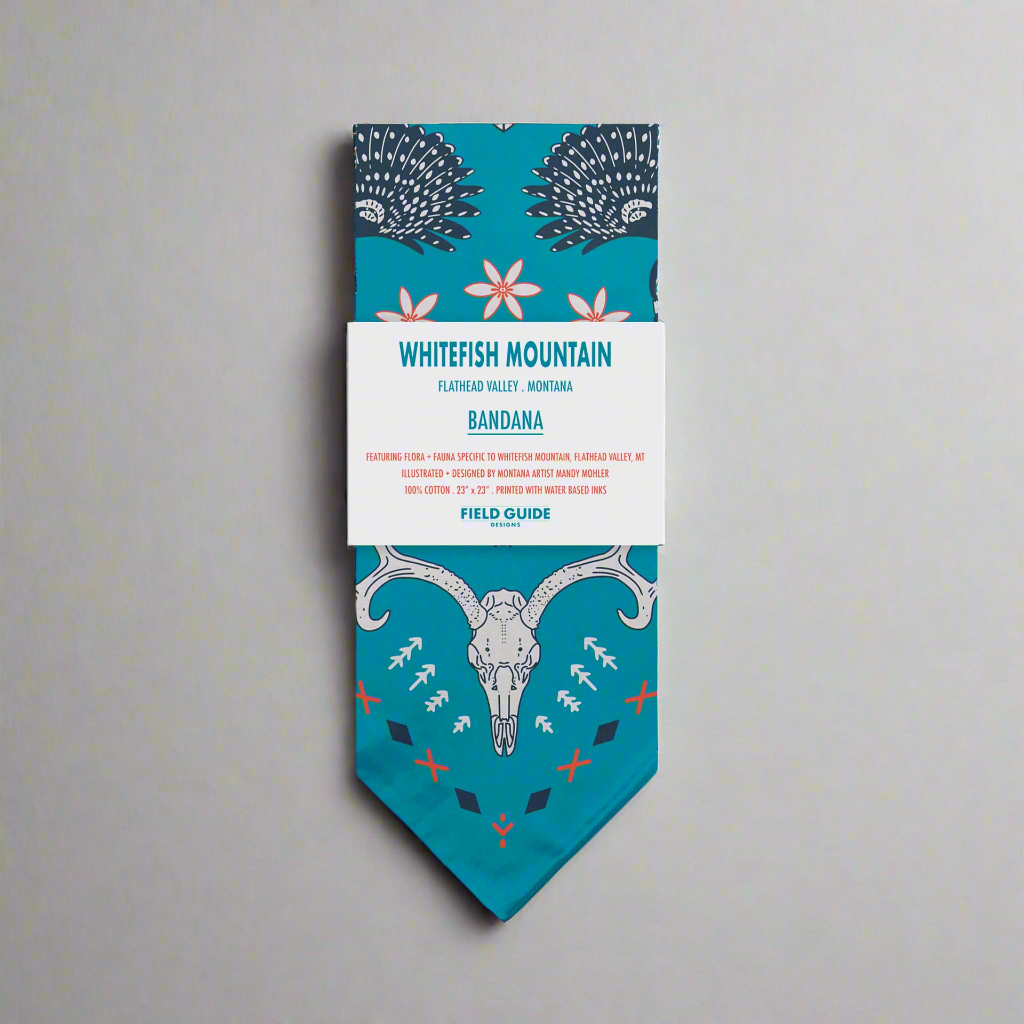 Whitefish Mountain Flathead Valley Bandana by Field Guide Designs