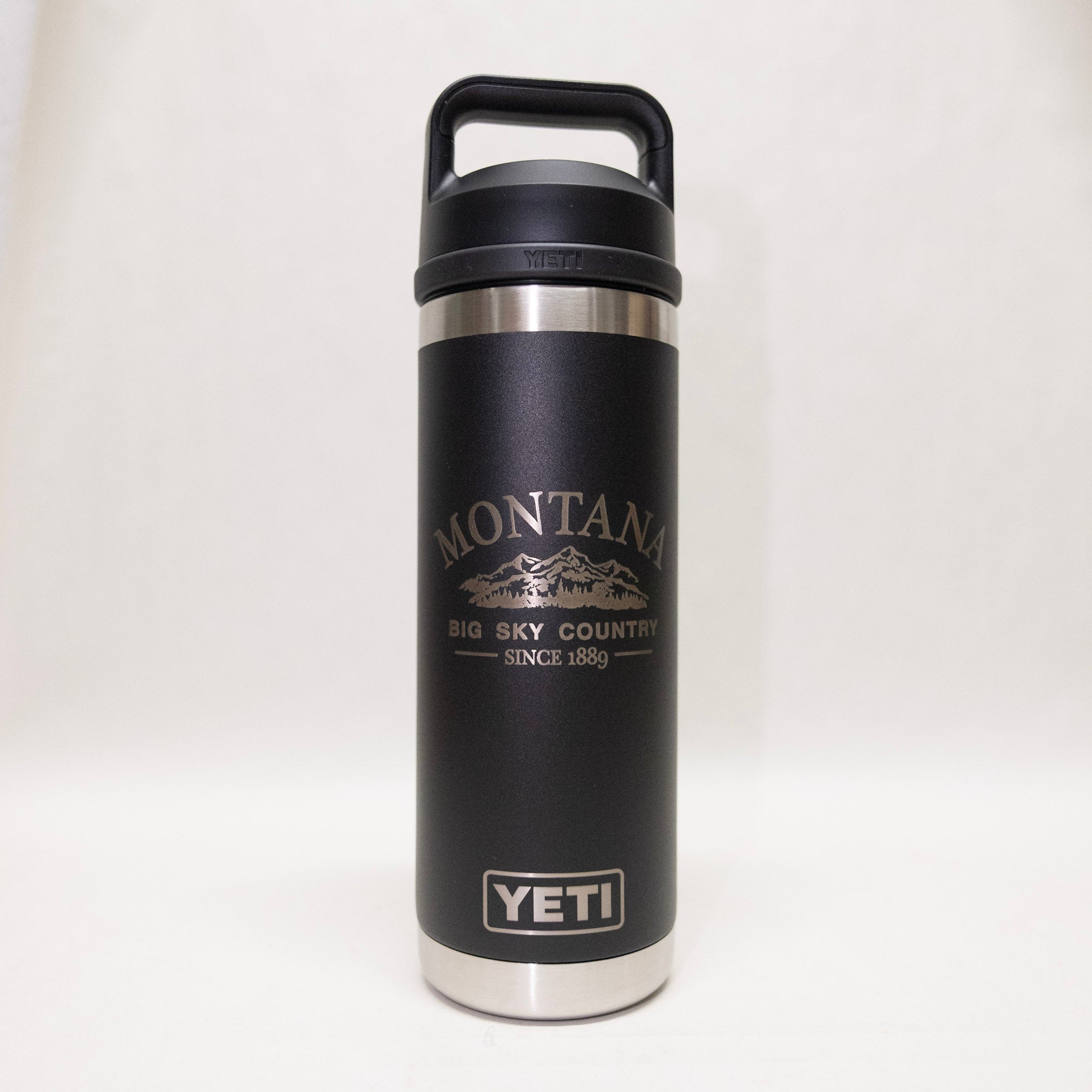 black Big Sky MT Engraved YETI Rambler 18 oz Bottle with Chug Cap by Montana Gift Corral