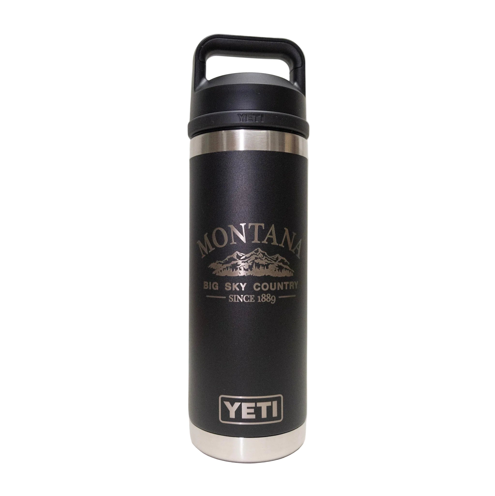 black Big Sky MT Engraved YETI Rambler 18 oz Bottle with Chug Cap by Montana Gift Corral