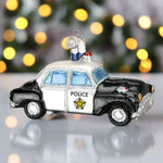cop car glass christmas ornament old world