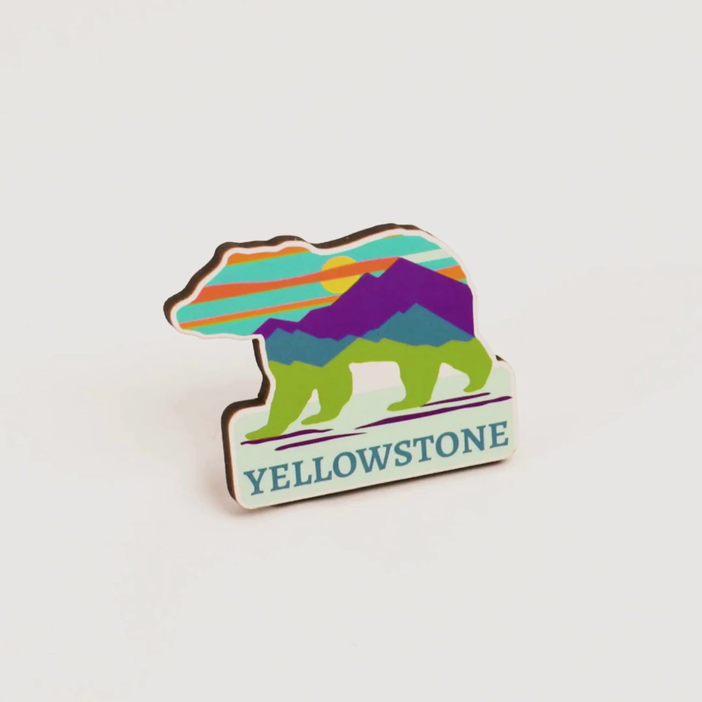 Yellowstone National Park Colorful Mountain Bear Magnet