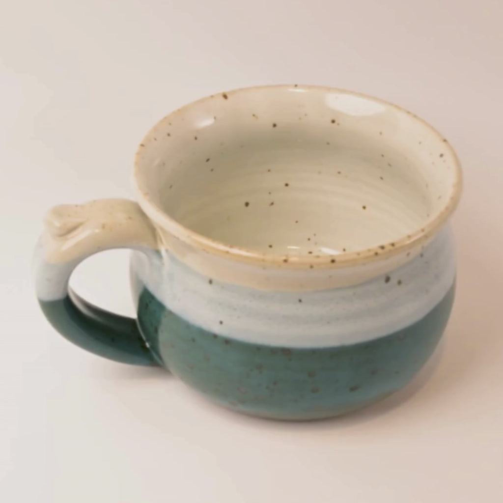 Turquoise and White Soup Bowl - Montana Made