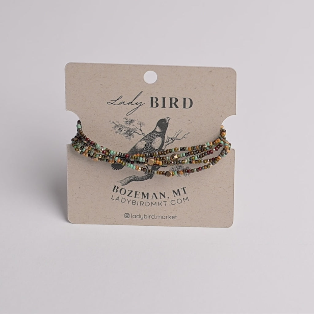 GreenBrownandGoldSeedBeadBohoWrapBraceletandNecklacebyLadyBirdMarket_89533