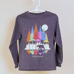 Navy Heather Wooden Reflections Black Bear Montana Youth Shirt