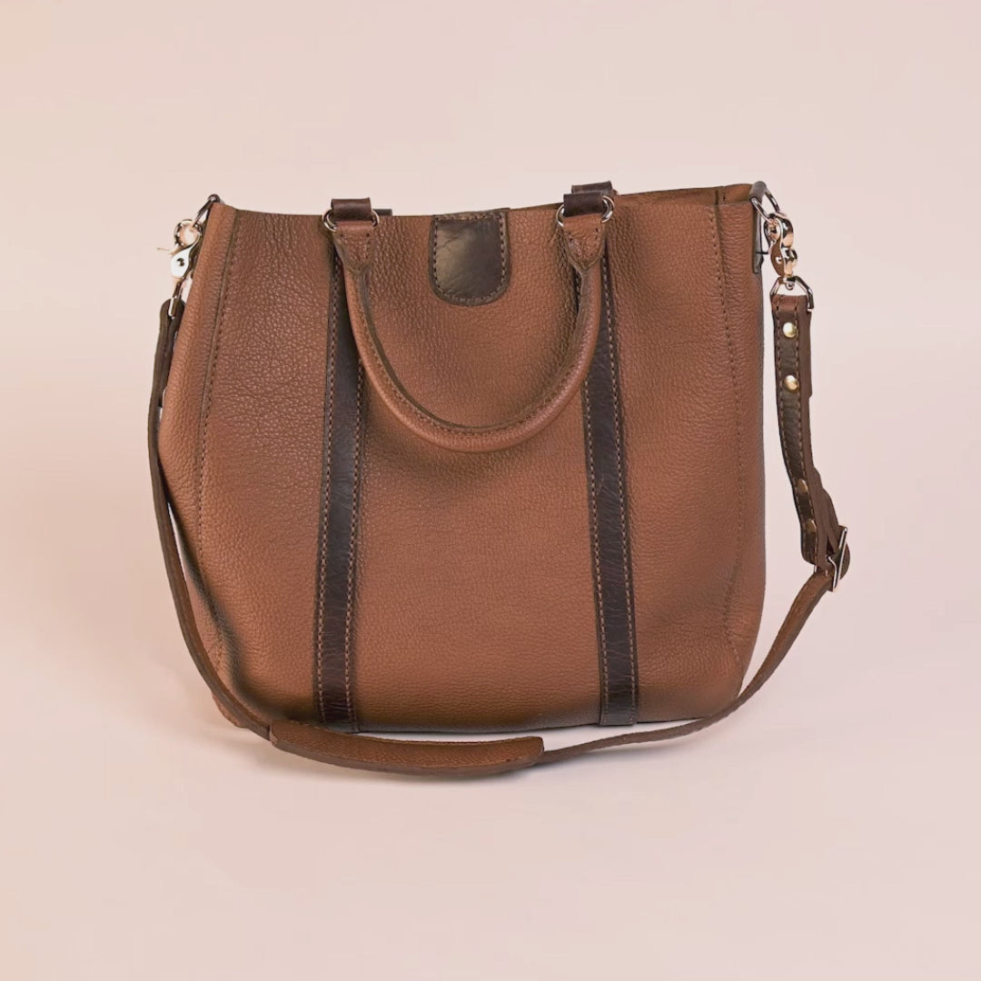 Two-Tone Moose Leather Bag by Montana Bison and Leather