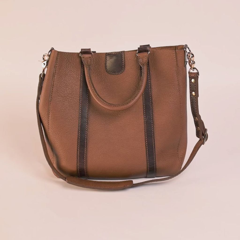 Two-Tone Moose Leather Bag by Montana Bison and Leather