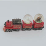 Toy train set with Yellowstone Express branding on a white background