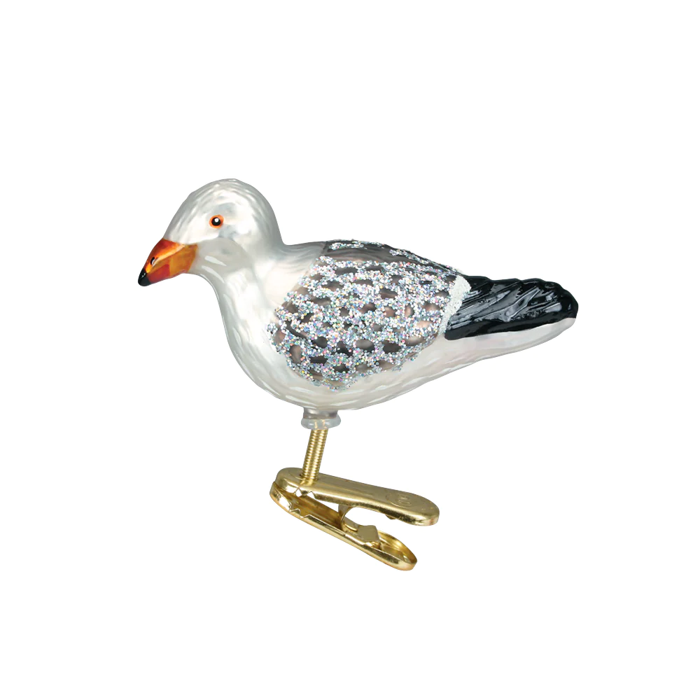 Sea Gull Glass Christmas Ornament