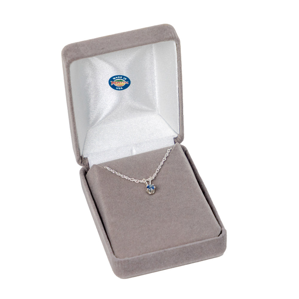 Montana Sapphire Sterling Silver Pendant by Studio Montana - 3.5 - 3.6 MM