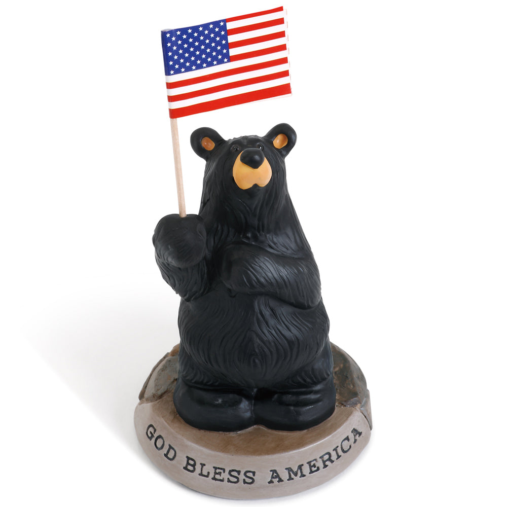 Bearfoots Bears God Bless America Figurine by Jeff Fleming and Big Sky Carvers