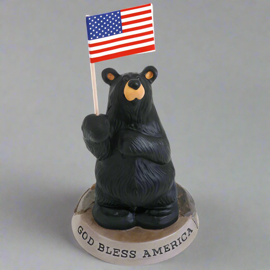 Bearfoots Bears God Bless America Figurine by Jeff Fleming and Big Sky Carvers