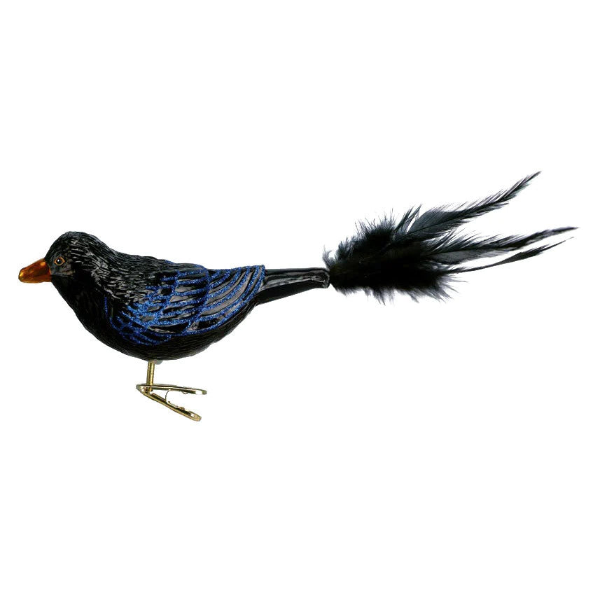 Raven Glass Christmas Ornament