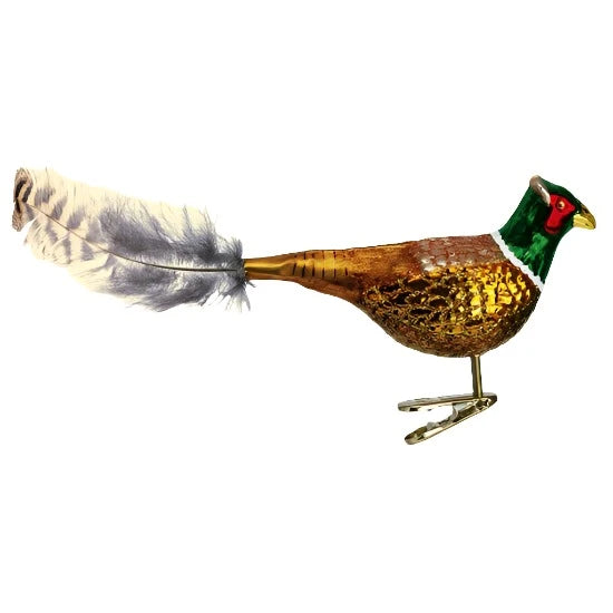 Pheasant Glass Christmas Ornament