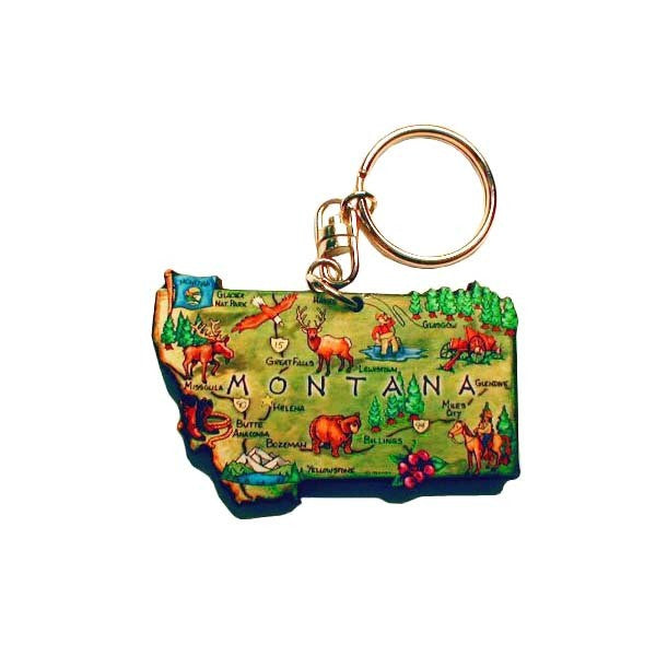 Montana-Shaped Map Key Chain