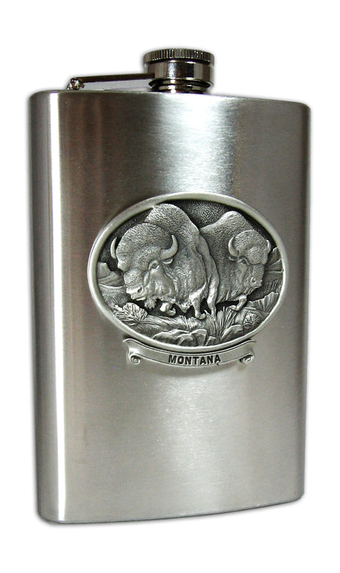 Buffalo Montana Flask by Heritage Metalworks